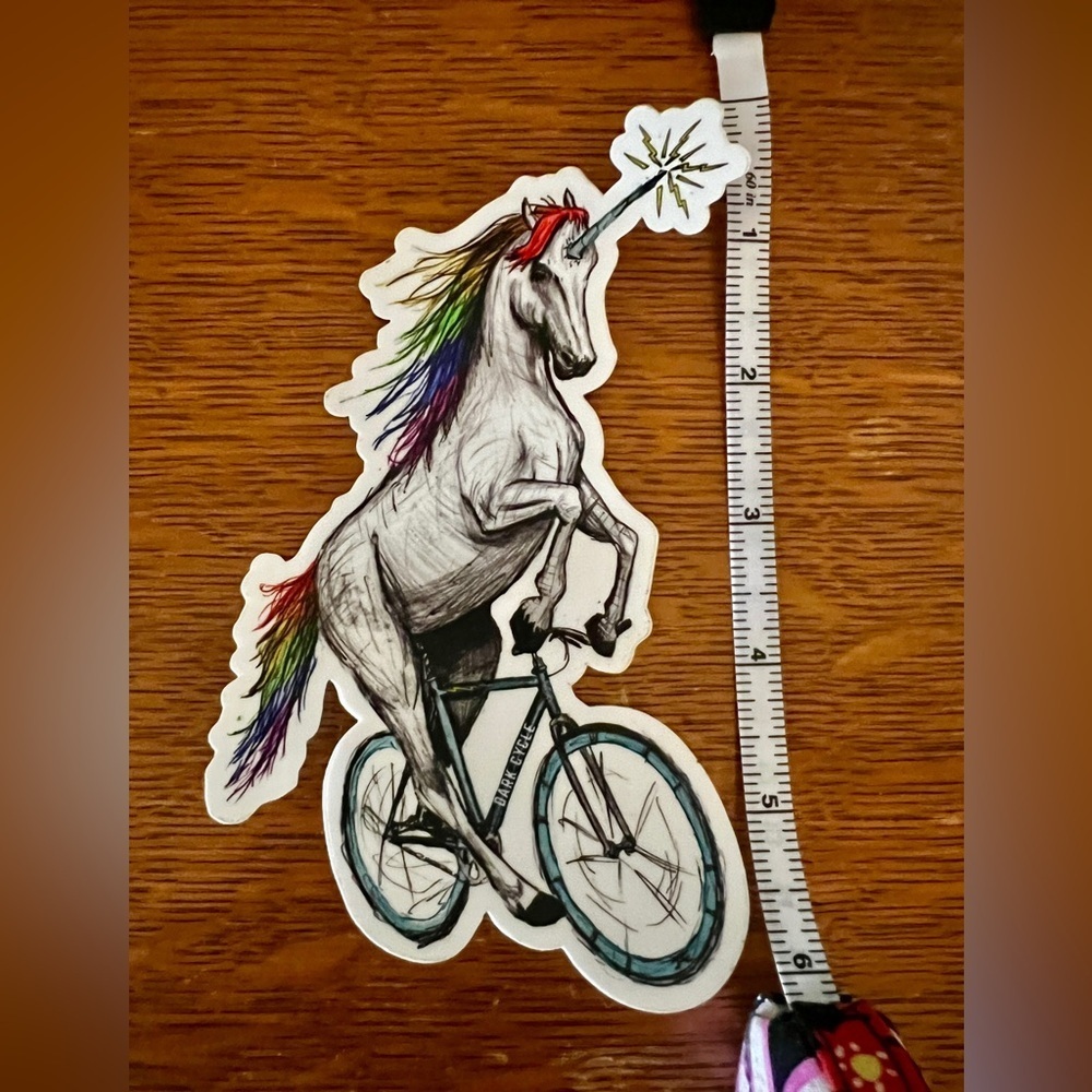 Unicorn Bicycle Sticker with Rainbow Mane - Picture 3 of 3